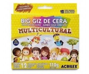 Big Giz de Cera Multicultural com 12 Cores Acrilex