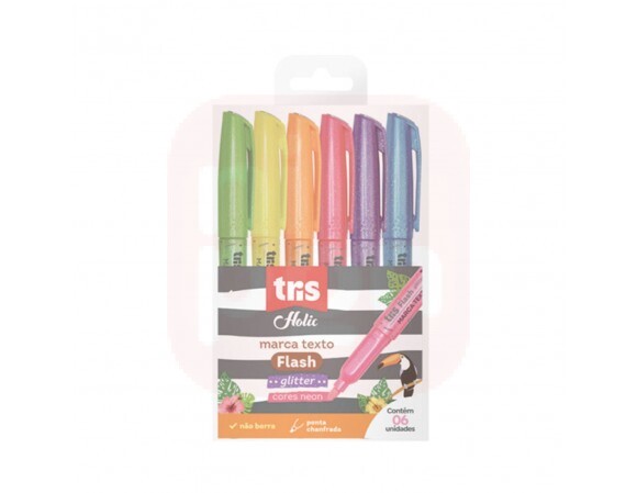 Marca Texto Holic Tropical Flash - Glitter - 6 Cores