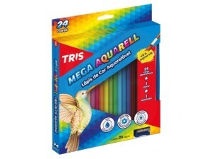 Lápis de Cor 24 Cores Aquarelável Mega Aquarell - Tris